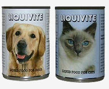 Liquivite cat and dog food cans